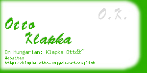 otto klapka business card